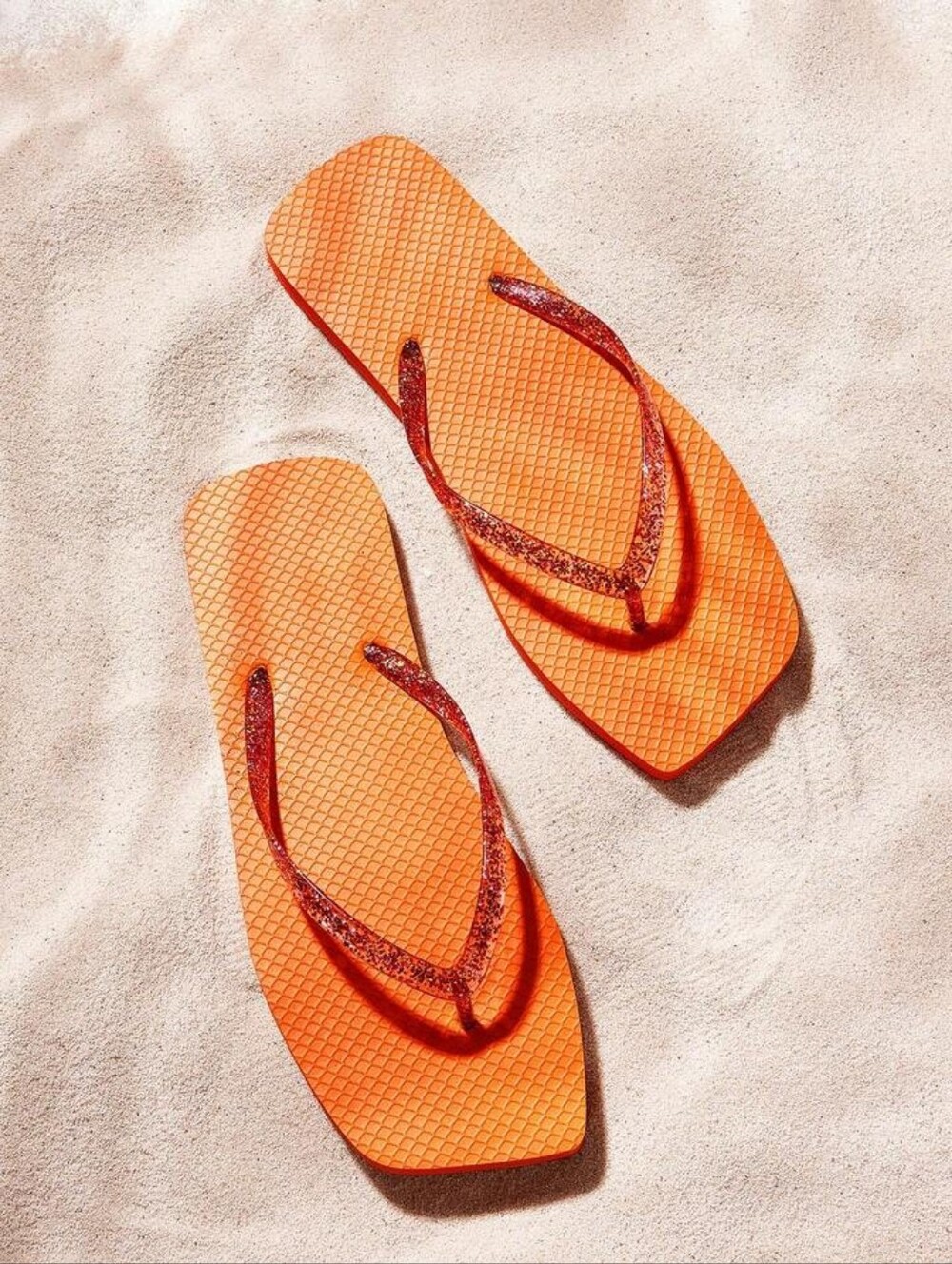Women's Orange Glitter Square Toe Sandals sz 42-43